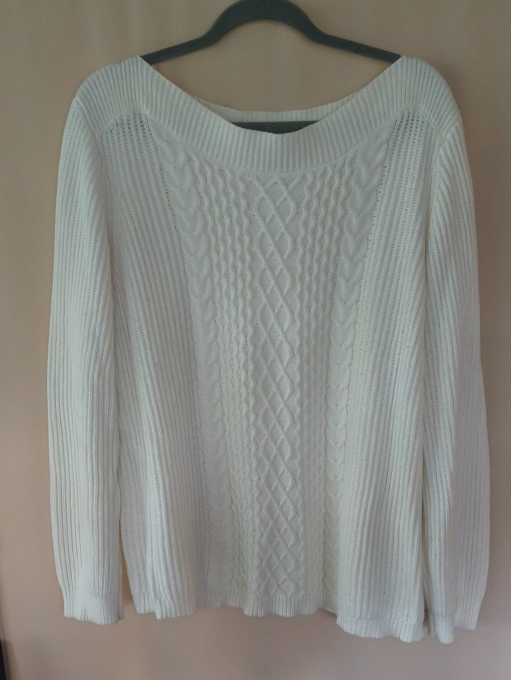 Tommy Hilfiger Off-White Cable Knit Sweater Size XL